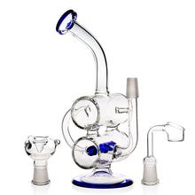 S-WEEK Hand made Thick Water Pipes Glass Filter Tall 8.5 Inchs Joint 14 mm (Blue+Clear)