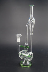 Fancy-Bridal Glass Fliter Cup Pipes 34cm Tall 14.5mm Joint Hand made (Green)