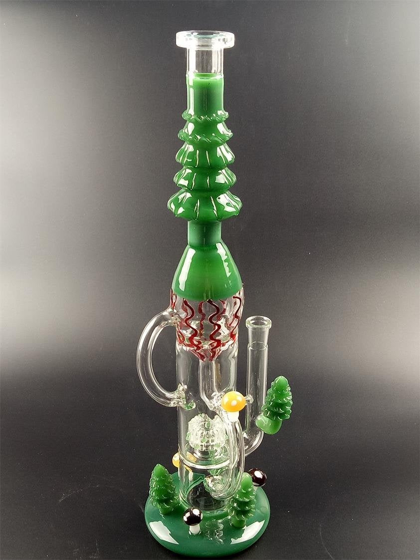 Fancy-Bridal Glass Fliter Cup Pipes 42cm Tall 14.5mm Joint Hand made (Green)