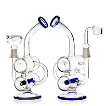 S-WEEK Hand made Thick Water Pipes Glass Filter Tall 8.5 Inchs Joint 14 mm (Blue+Clear)