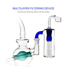 R-TEAM Glass 14.5mm Height 24cm Green Water Hand Made Recycler Joint