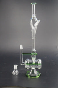 Fancy-Bridal Glass Fliter Cup Pipes 34cm Tall 14.5mm Joint Hand made (Green)