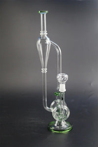 Fancy-Bridal Glass Fliter Cup Pipes 34cm Tall 14.5mm Joint Hand made (Green)