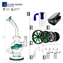 R-TEAM Glass 14.5mm Height 24cm Green Water Hand Made Recycler