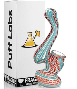 PUFF LABS Thick 5 Inch Green-Red Glass Made In Germany